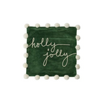 Holly Jolly with Pom Trim Pillow Case