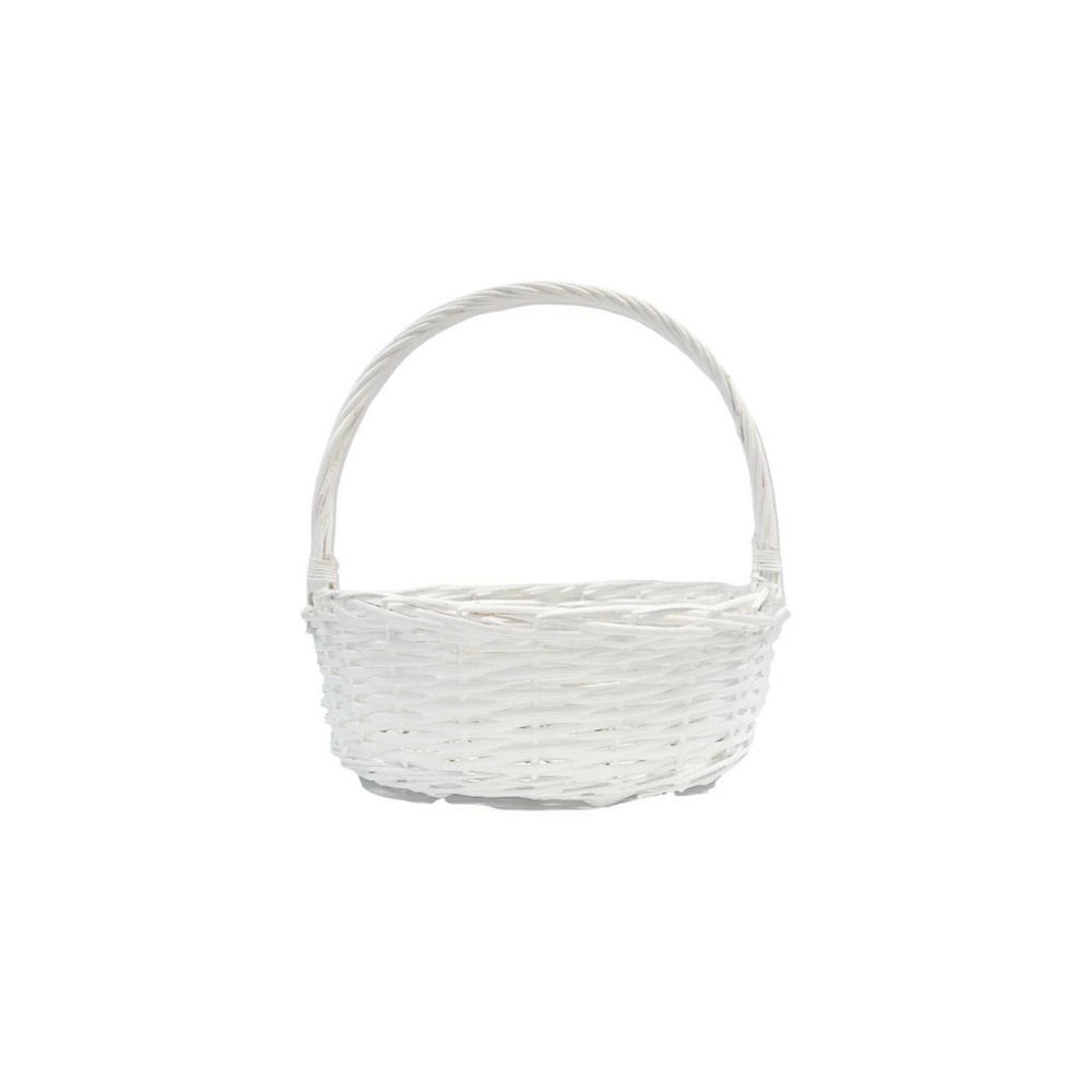Oval White Easter Basket