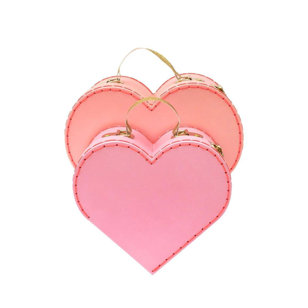 Heart Suitcases – Pink Antlers