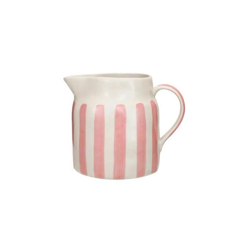 Restocking Soon! Pink Painted Stripes Pitcher