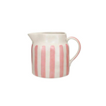 Restocking Soon! Pink Painted Stripes Pitcher