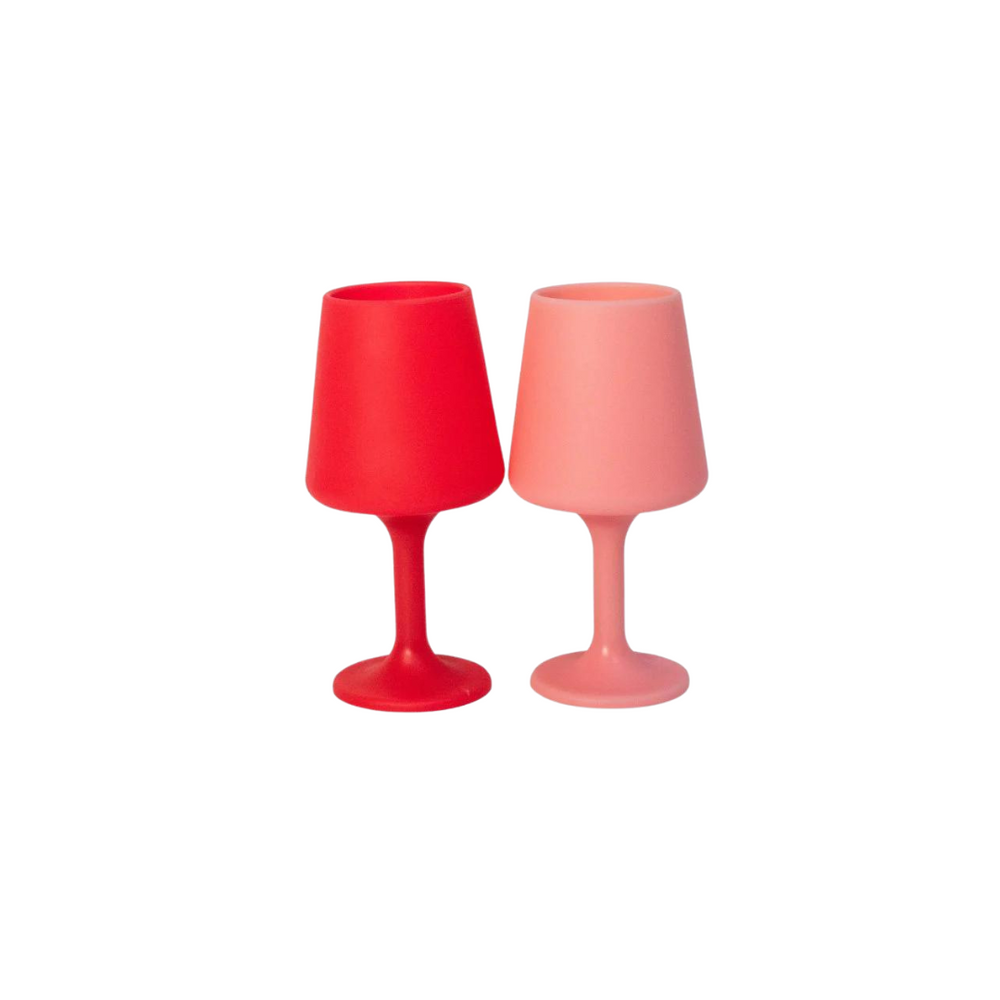 Cherry + Blush Silicone Wine Glass Set