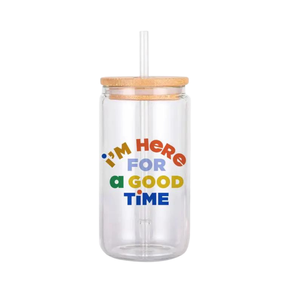 'Here for a Good Time' Beer Glass
