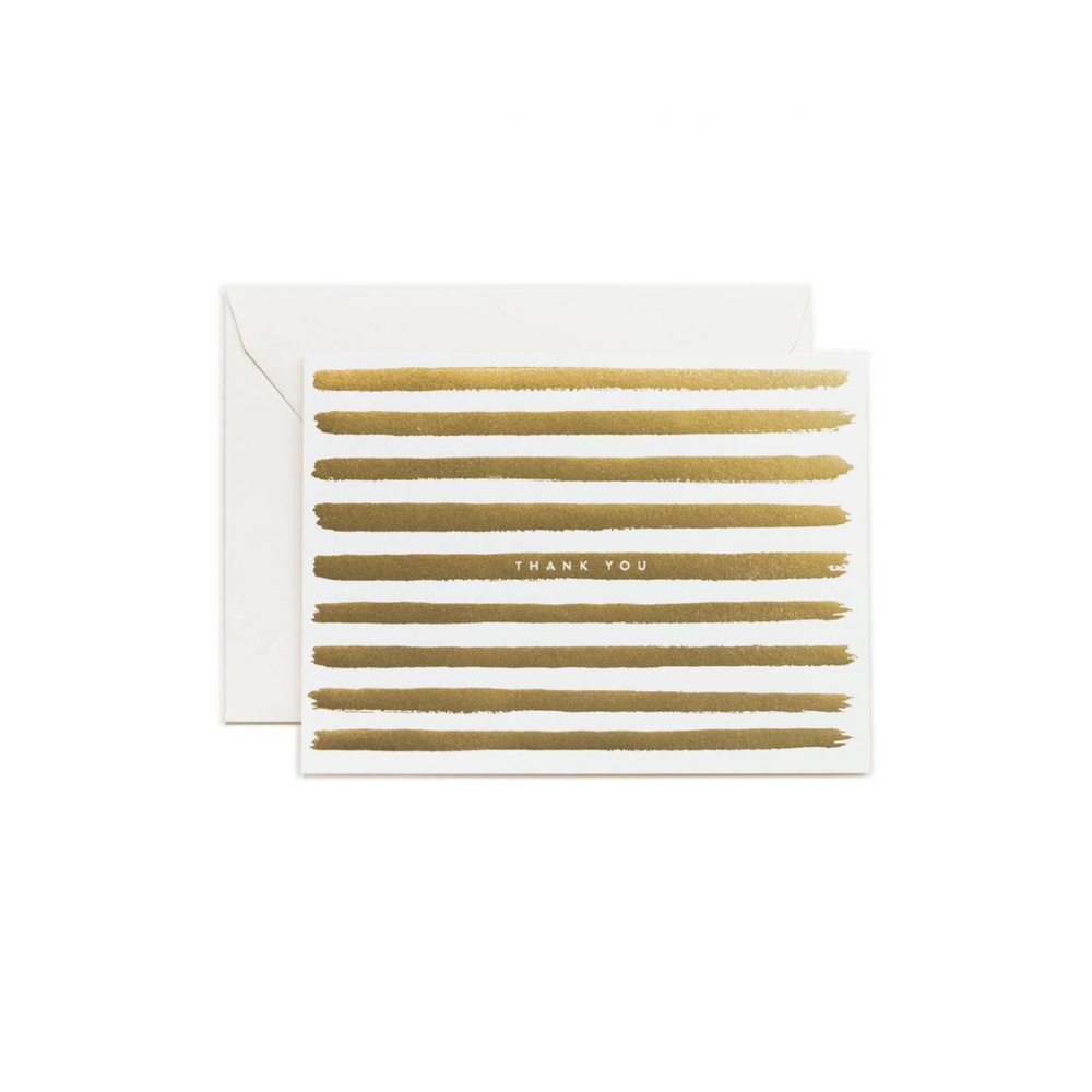 Gold Stripes Thank You Card