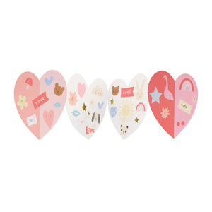 Heart Valentine Cards with Stickers