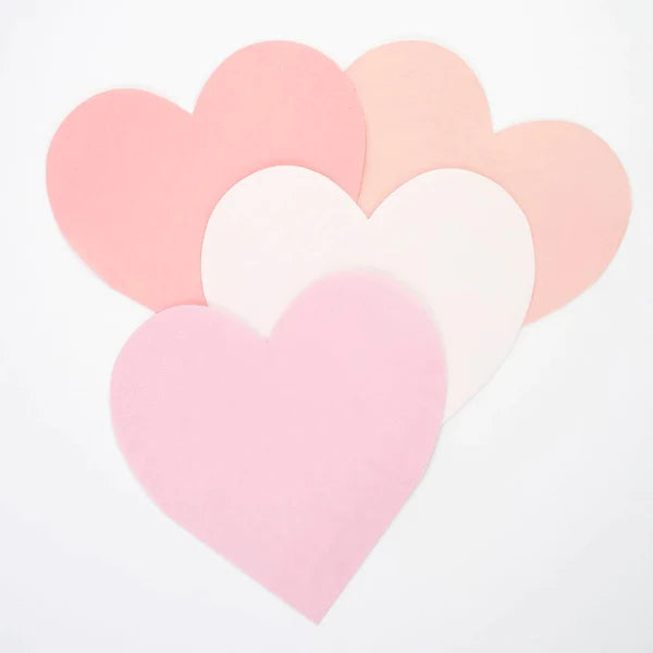 Pink Tone Large Heart Napkins