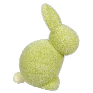 Large Flocked Pastel Seated Bunny