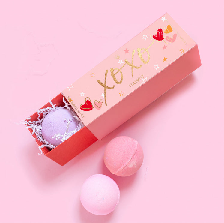 XOXO 3 Bath Bomb Set Pink Antlers