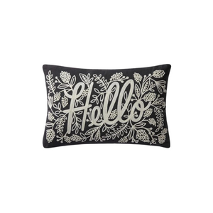 Hello Embroidered Pillow
