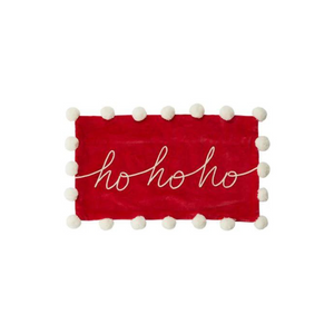 
            
                Load image into Gallery viewer, Ho Ho Ho with Pom Trim Pillow Case
            
        