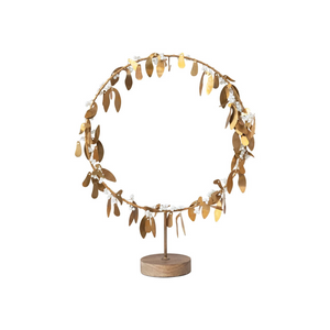 
            
                Load image into Gallery viewer, Bead Wreath on Stand with Leaves and Berries
            
        