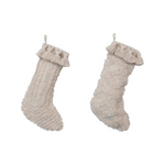 Tufting & Tassels Cream Knit Stocking