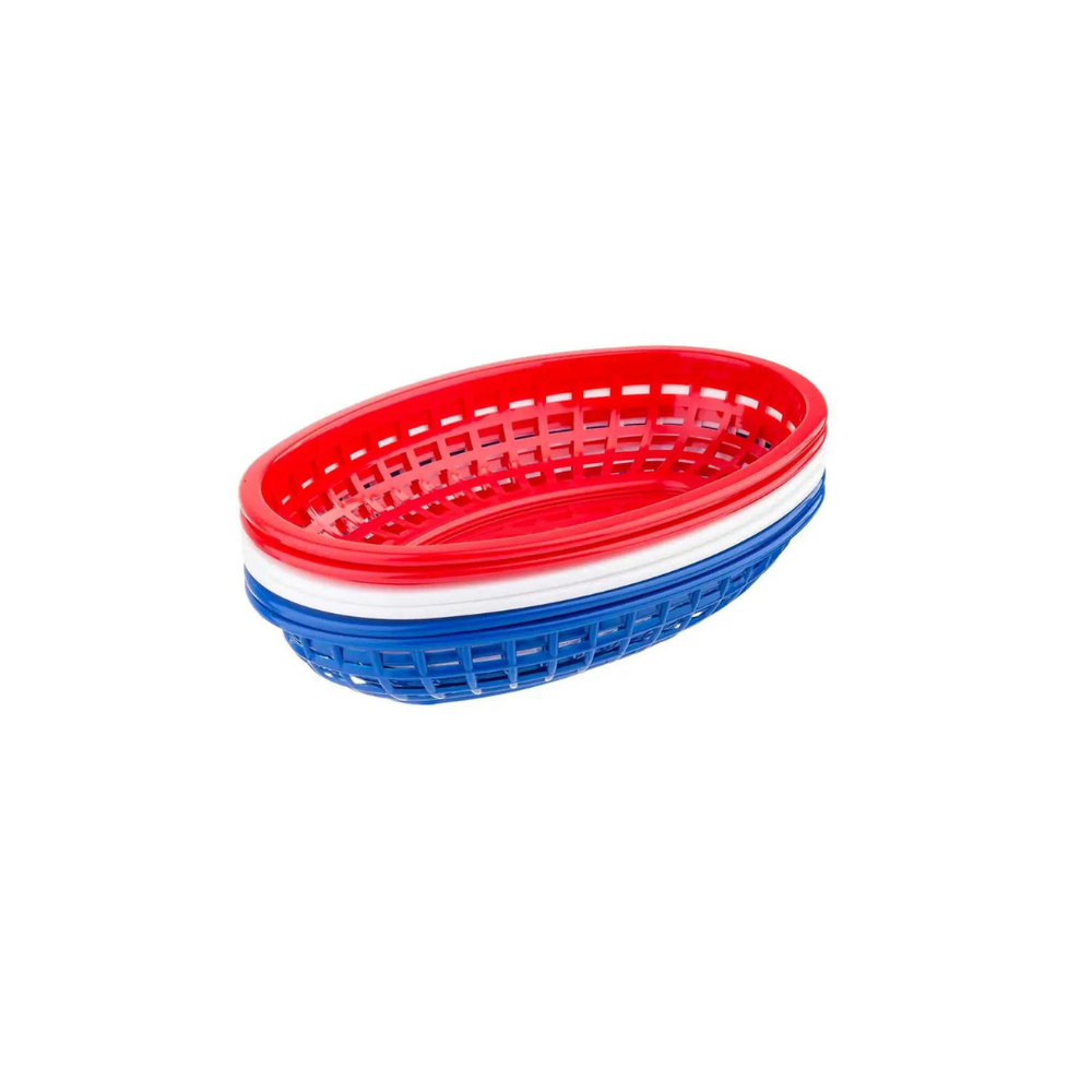 Red, White & Blue Oval Basket Set
