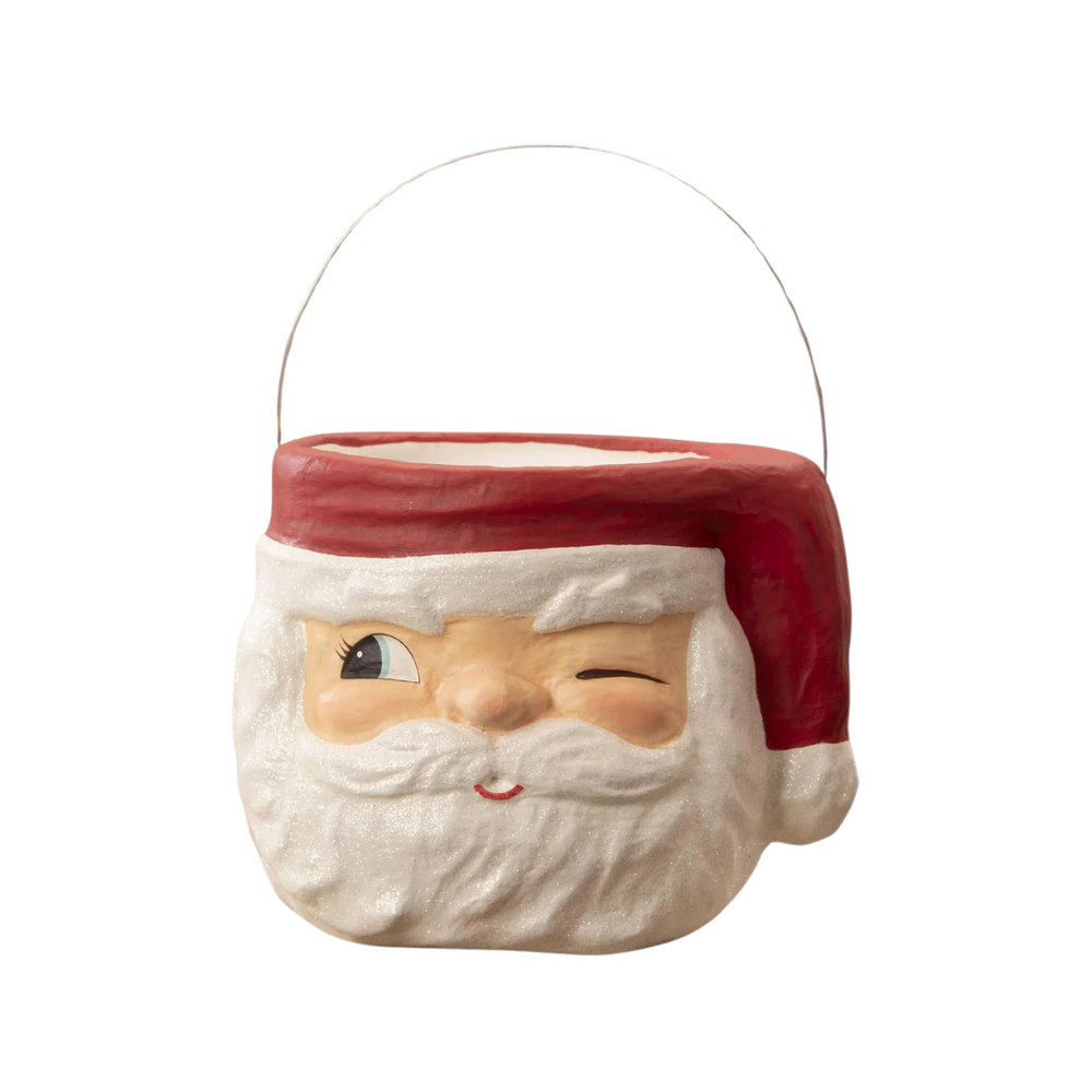 Retro Winking Santa Bucket