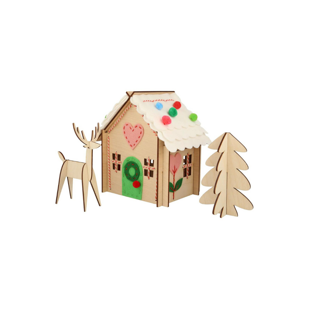
            
                Load image into Gallery viewer, Wooden Embroidery Gingerbread House Kit
            
        