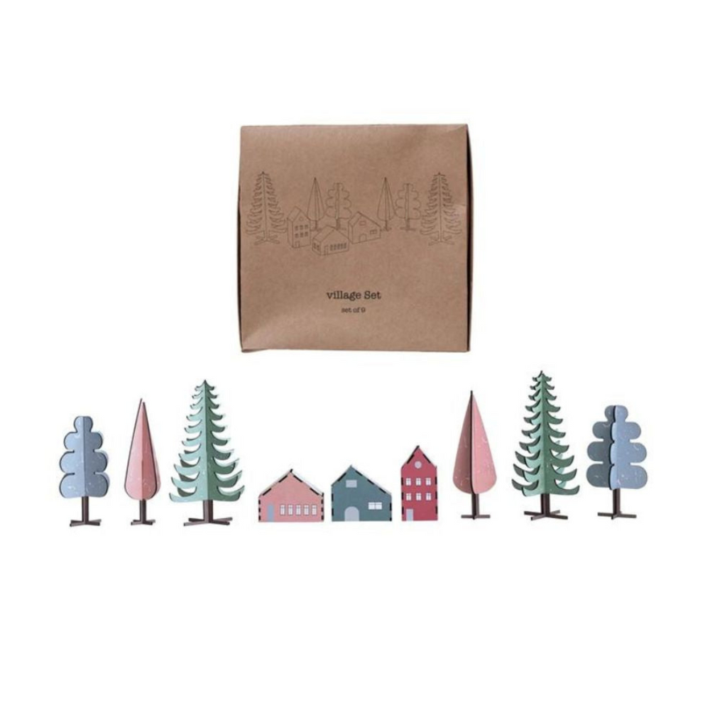 Set of Paper Houses & Trees