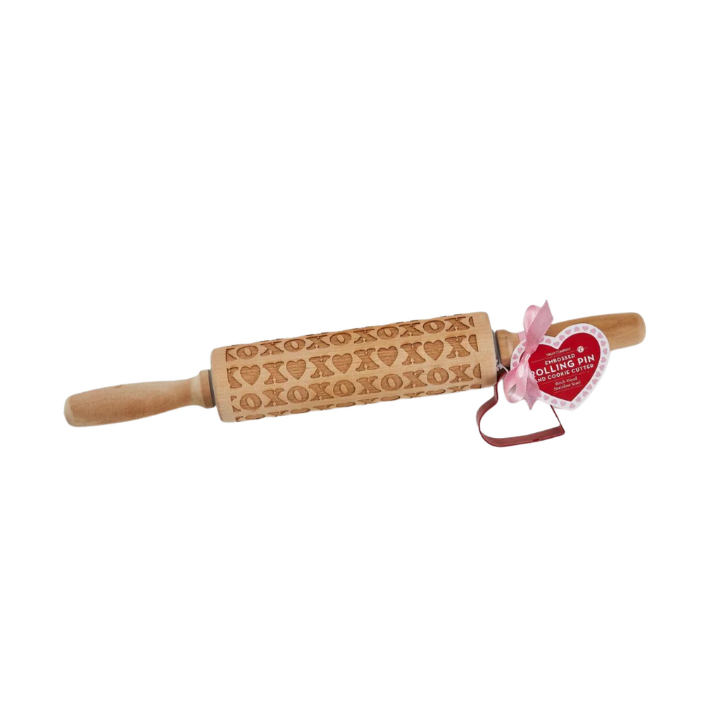 
            
                Load image into Gallery viewer, XOXO Rolling Pin with Heart Cookie Cutter
            
        