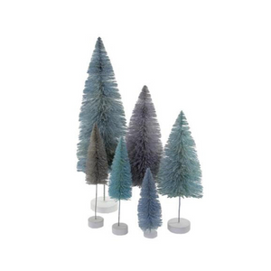 Winter Blue Trees Set of 6