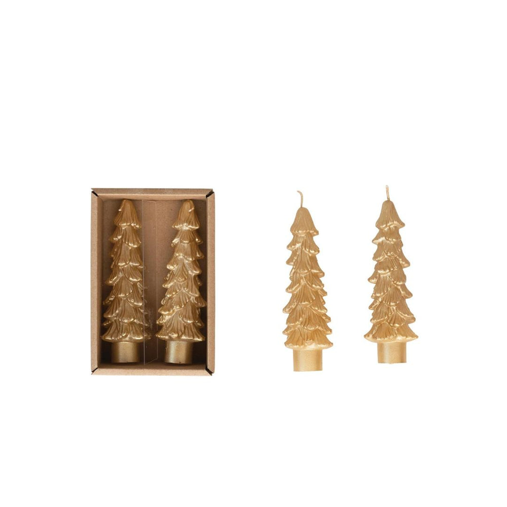 Gold Tree Shaped Tapers, 5 Inch