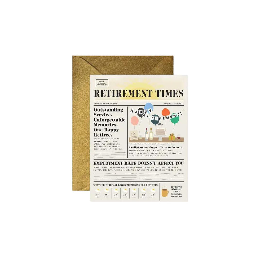 Retirement Times Card – Pink Antlers