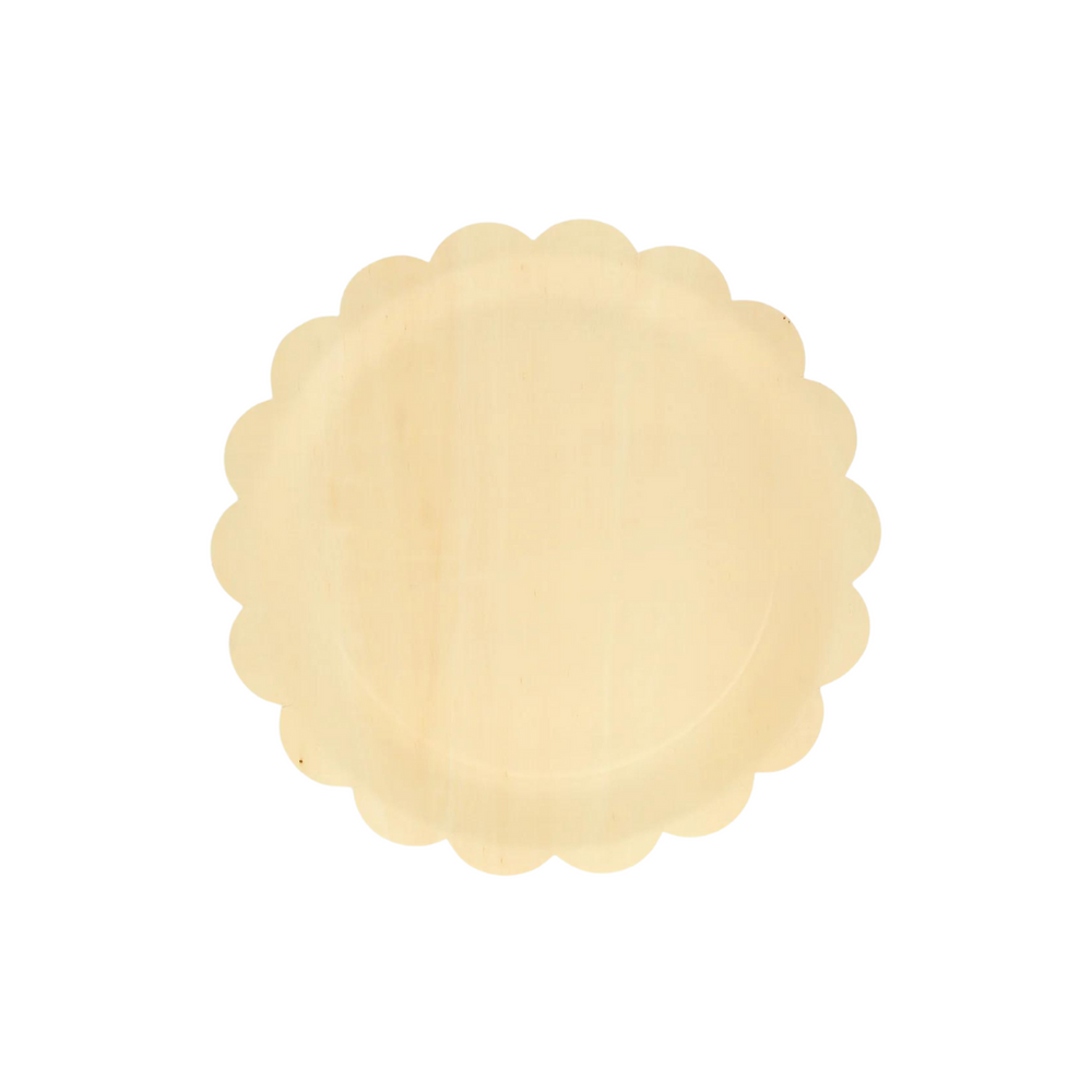 Wooden Scalloped Large Plates