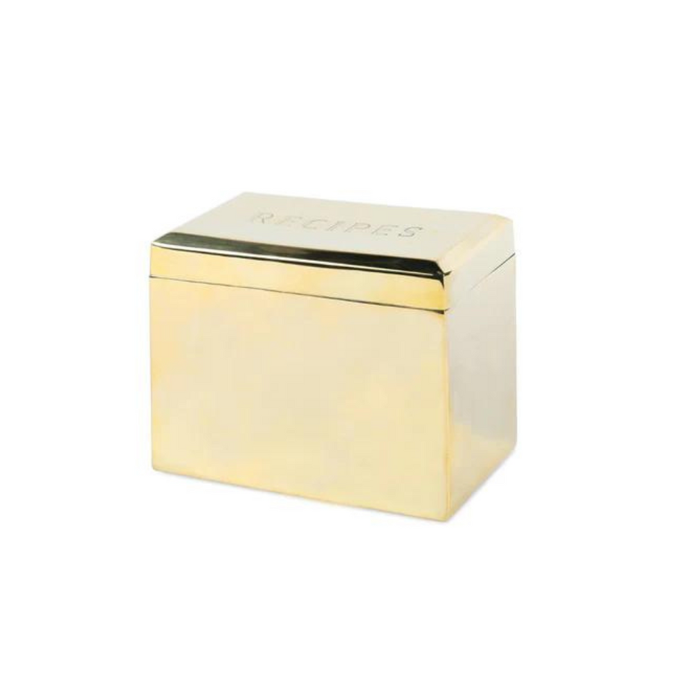 Brass Beveled Recipe Box