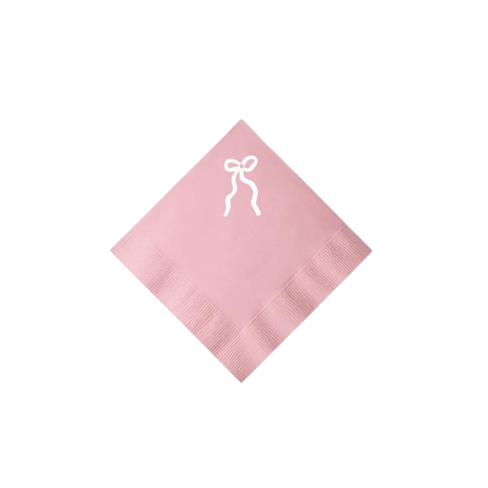 Pink Bow Cocktail Napkins
