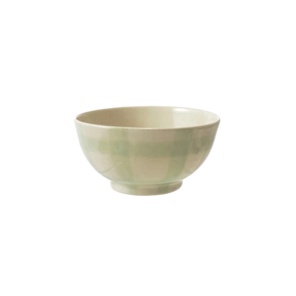 Hand-Painted Plaid Bowl