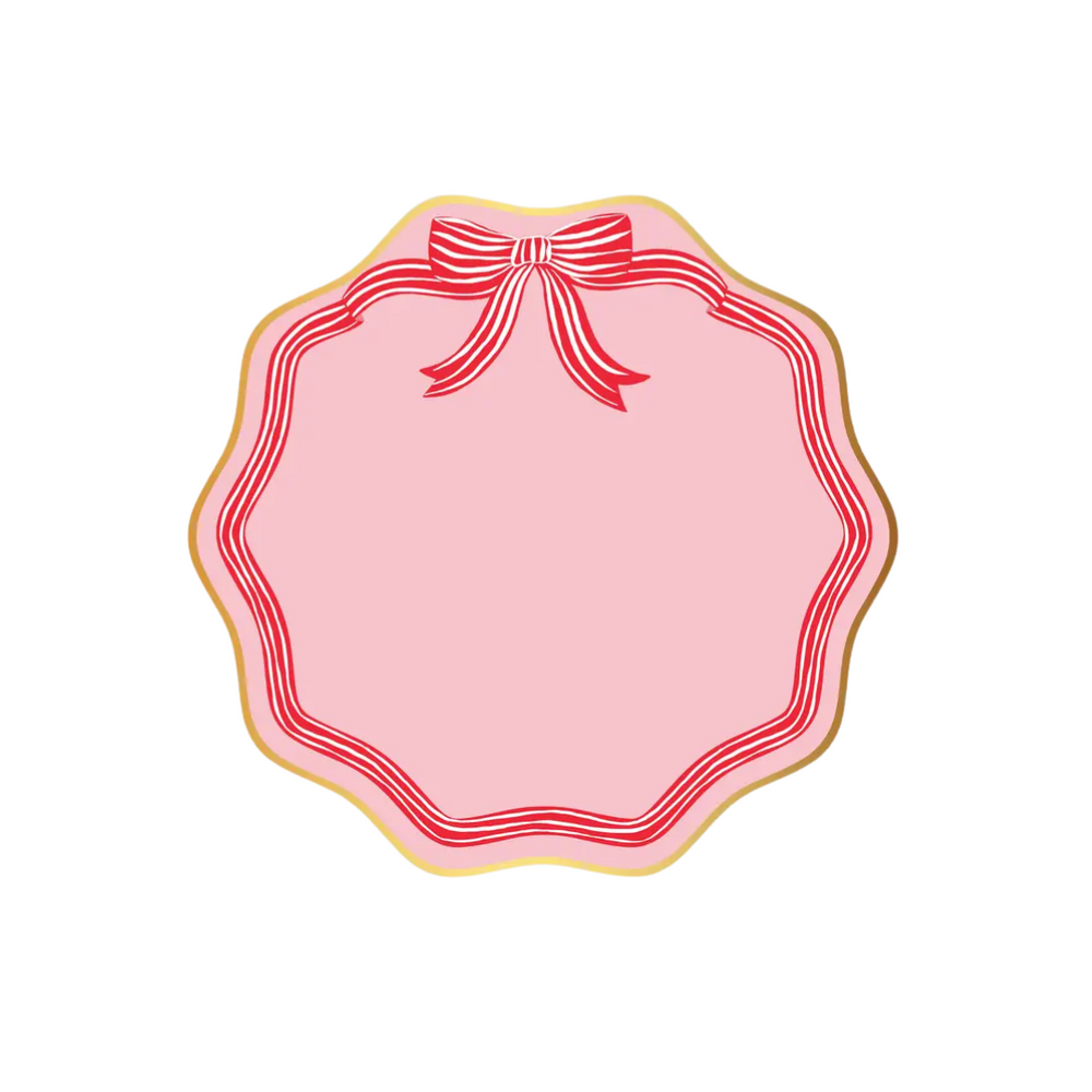 Pink Peppermint Bow Plates