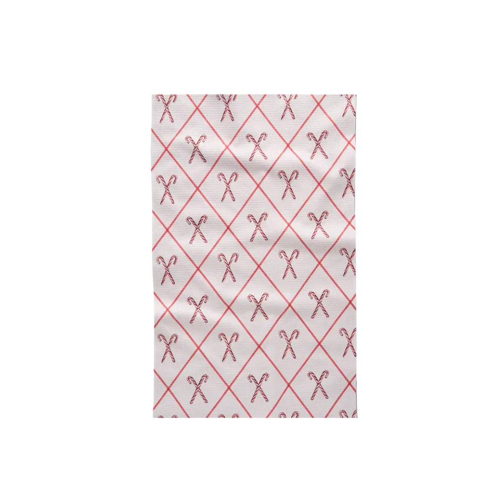 Candy Canes Tea Towel