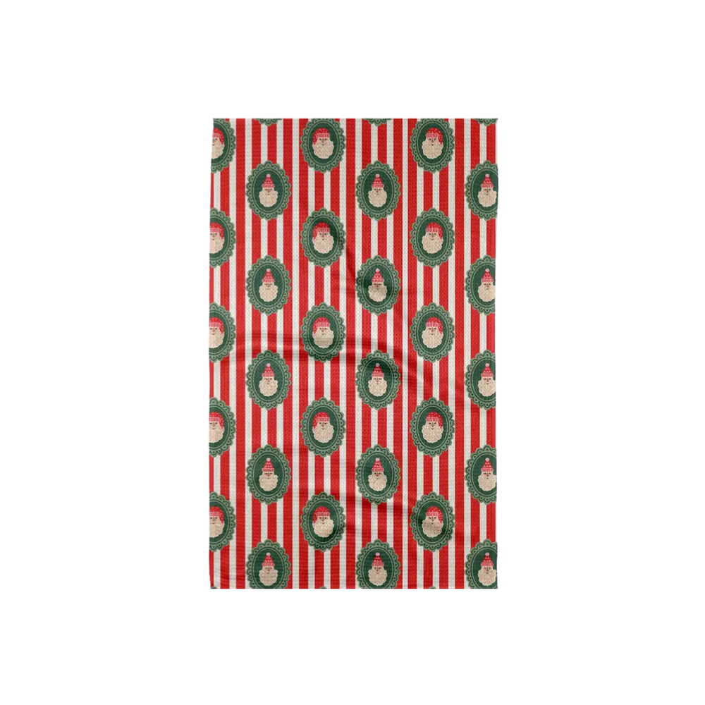 Striped Santa Tea Towel