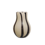 Black & White Glass Vase with Stripes