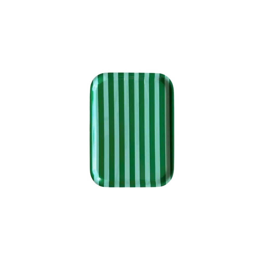 Green Striped Tray
