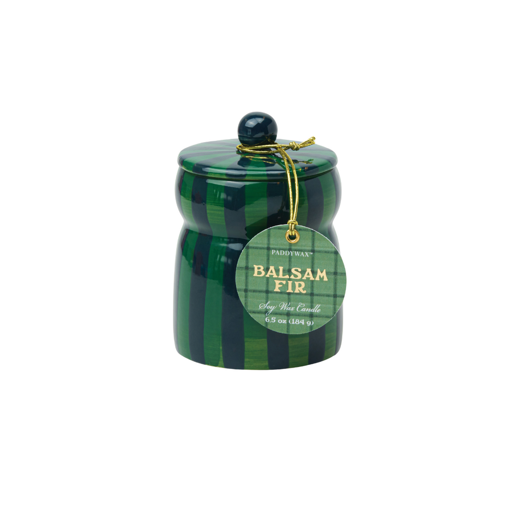 Balsam Fir Striped Candle