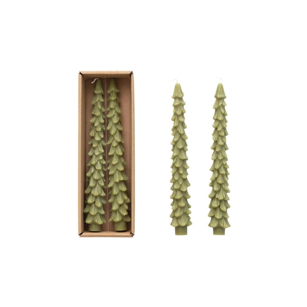 
            
                Load image into Gallery viewer, Evergreen Tree Shaped Tapers, 10 Inch
            
        