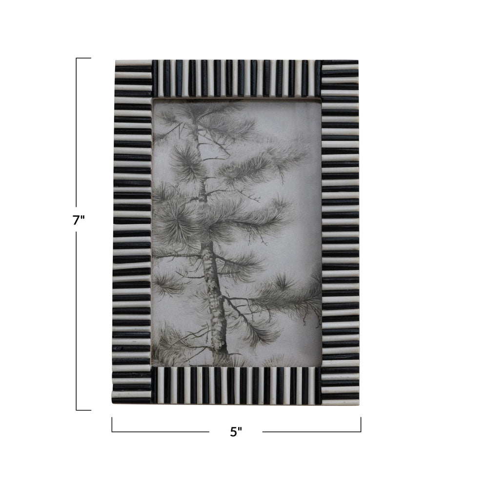 Black & White Ribbed Frame, 4 x 6