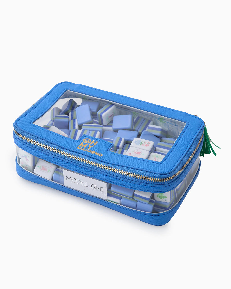 Blue Tile Storage Bag – Pink Antlers
