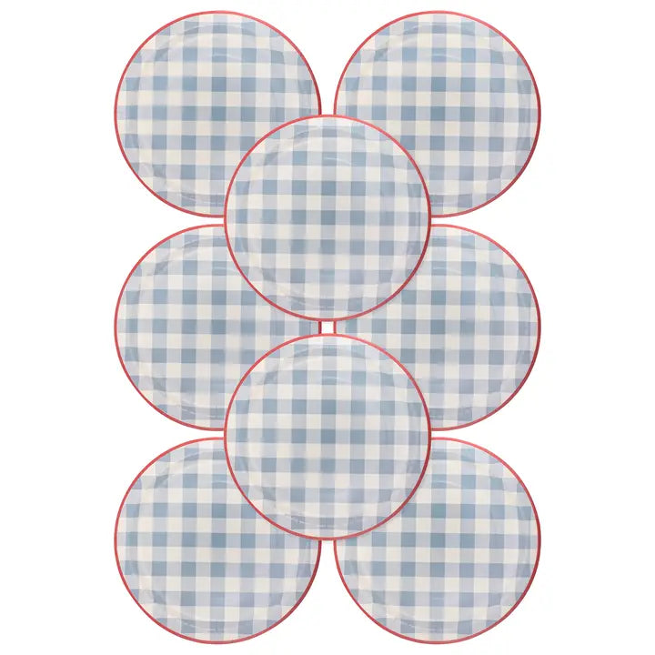 Chambray Gingham Paper Plates