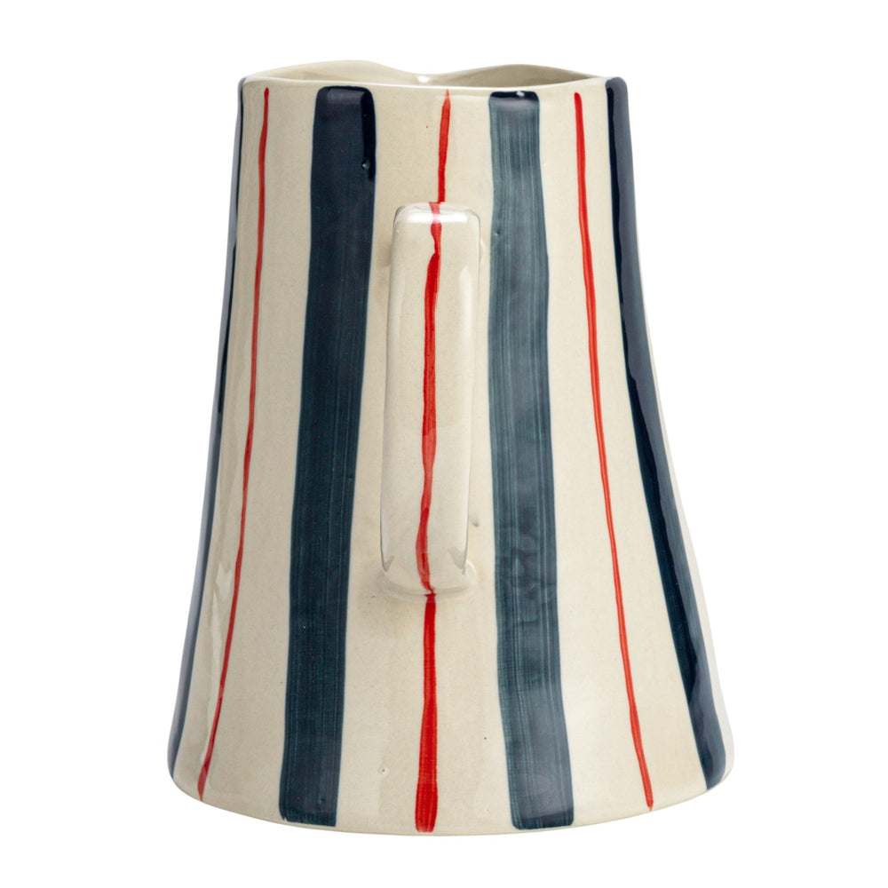 Hand Painted Striped Pitcher
