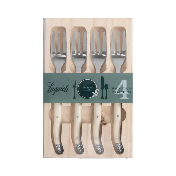 French White Cake Fork Set