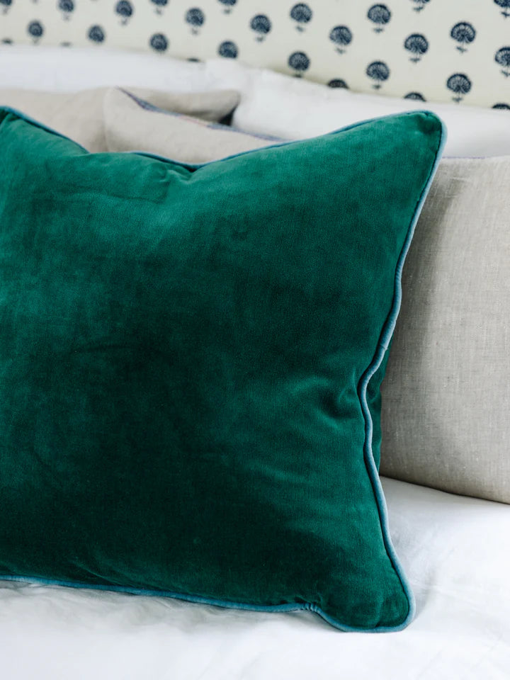 Green & Aqua Charliss Velvet Pillow