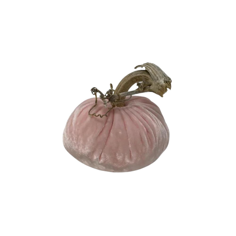 Pale Pink Velvet Pumpkin