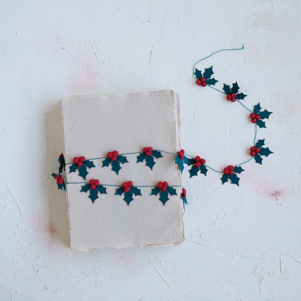 Paper Holly Mini Garland