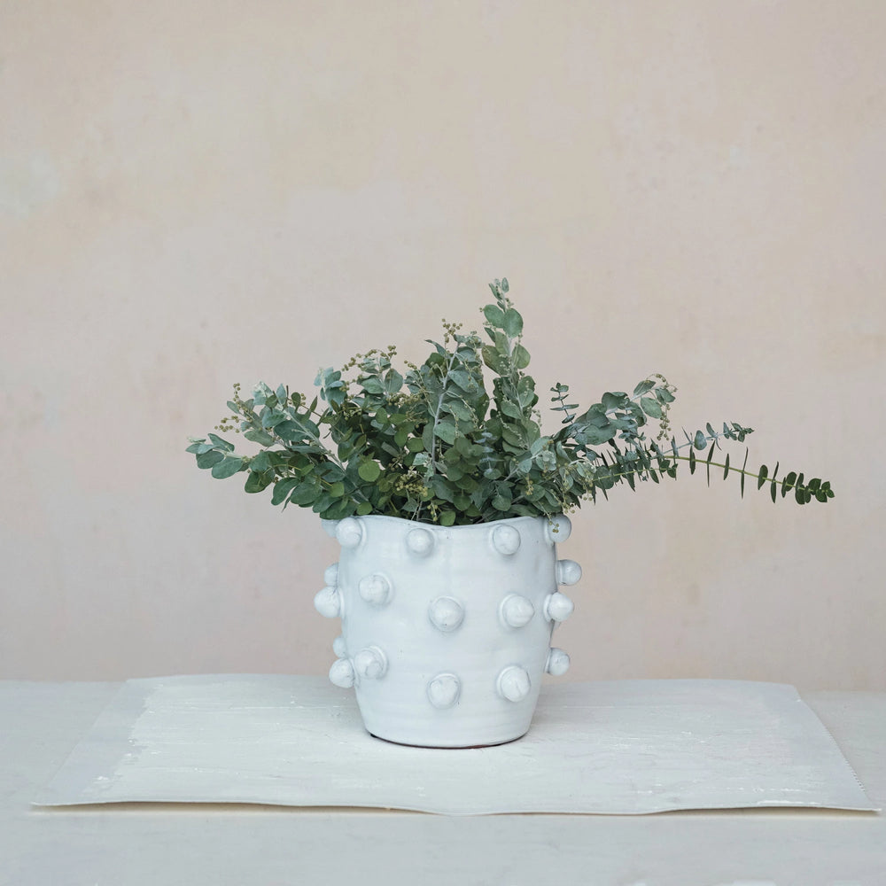 hobnail planter pot White Hobnail Planter – Pink Antlers