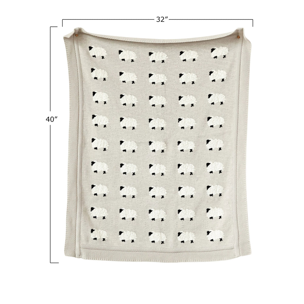 
            
                Load image into Gallery viewer, Sheep Knit Baby Blanket
            
        