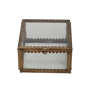 Petite Brass & Glass Display Box with Scalloped Edges