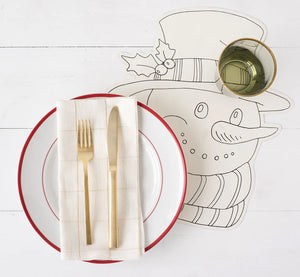 
            
                Load image into Gallery viewer, Snowman Die-Cut Coloring Placemat Sheets
            
        