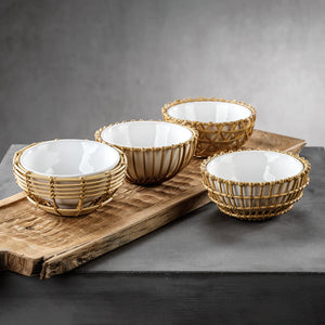 
            
                Load image into Gallery viewer, Wicker &amp;amp; Bamboo Bowl
            
        