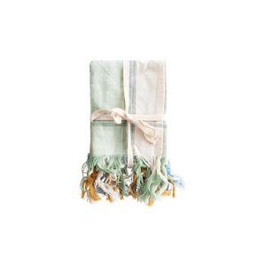 
            
                Load image into Gallery viewer, Cotton Tea Towels with Fringe, Set of 3
            
        