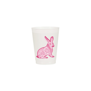 Pink Bunny Watercolor Reusable Cups